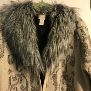 Sweater Jacket, fake fur collar from Chico’s